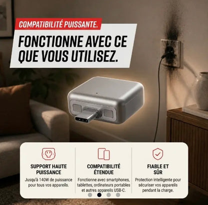 ⚡️Coupure Automatique instantanée, prévention incendie et surchauffe, compatible avec tous les Appareils USB-C.