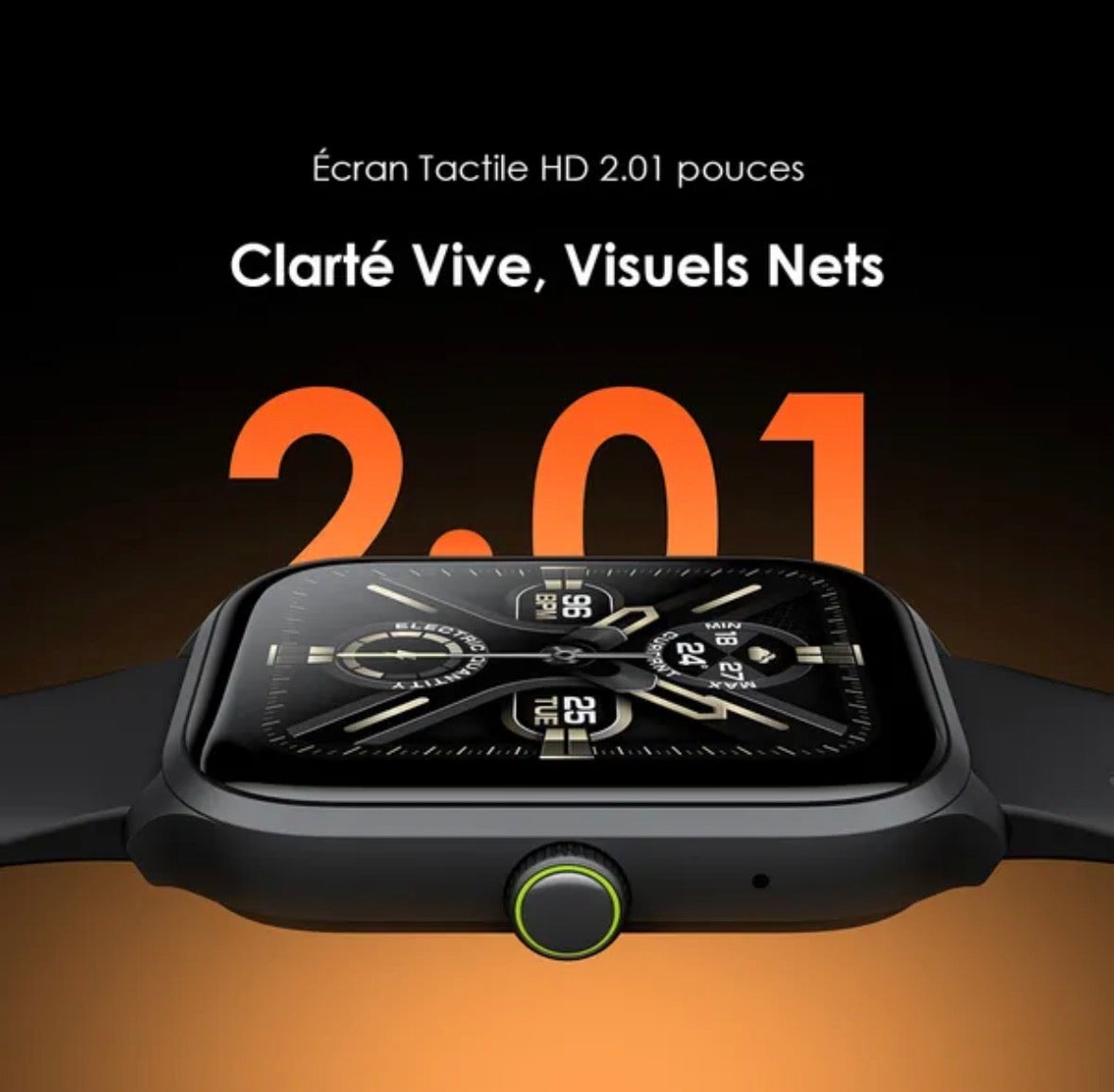 oraimo Watch 5 Lite Montre intelligente IP68 HD 2,01 pouces