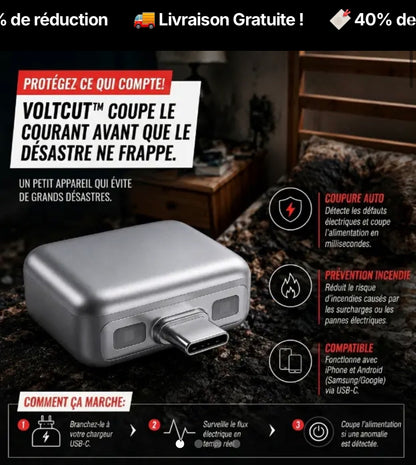 ⚡️Coupure Automatique instantanée, prévention incendie et surchauffe, compatible avec tous les Appareils USB-C.